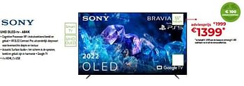 Promoties Sony uhd oled-tv - a84k 55`` - Sony - Geldig van 05/05/2023 tot 03/06/2023 bij Exellent