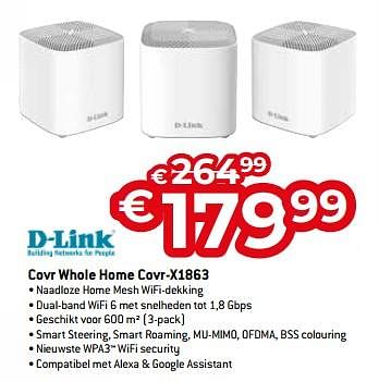 Promoties D-link covr whole home covr-x1863 - D-Link - Geldig van 05/05/2023 tot 03/06/2023 bij Exellent