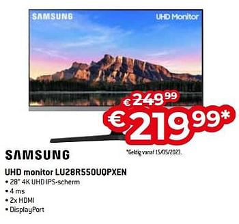 Promoties Samsung uhd monitor lu28r550uqpxen - Samsung - Geldig van 05/05/2023 tot 03/06/2023 bij Exellent