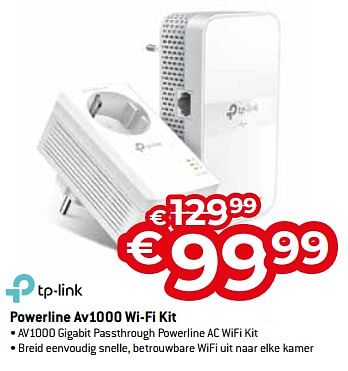 Promoties Tp-link powerline av1000 wi-fi kit - TP-LINK - Geldig van 05/05/2023 tot 03/06/2023 bij Exellent