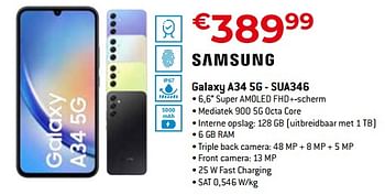 Promoties Samsung galaxy a34 5g - sua346 - Samsung - Geldig van 05/05/2023 tot 03/06/2023 bij Exellent