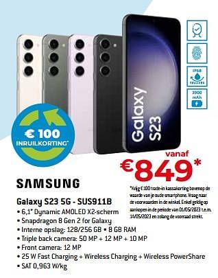 Promoties Samsung galaxy s23 5g - sus911b - Samsung - Geldig van 05/05/2023 tot 03/06/2023 bij Exellent
