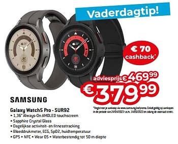 Promoties Samsung galaxy watch5 pro - sur92 - Samsung - Geldig van 05/05/2023 tot 03/06/2023 bij Exellent