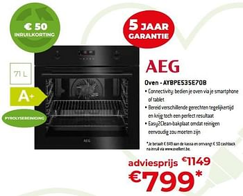 Promoties Aeg oven - aybpe535e70b - AEG - Geldig van 05/05/2023 tot 03/06/2023 bij Exellent