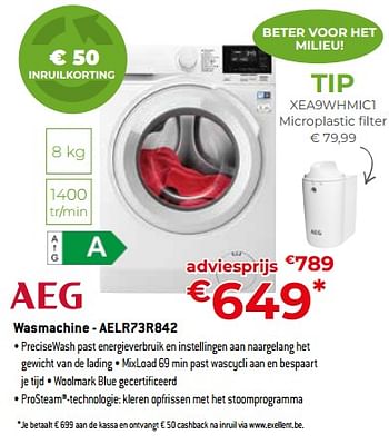 Promoties Aeg wasmachine - aelr73r842 - AEG - Geldig van 05/05/2023 tot 03/06/2023 bij Exellent