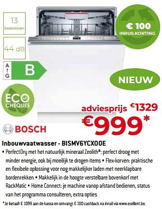Promotions Bosch inbouwvaatwasser - bismv6ycx00e - Bosch - Valide de 05/05/2023 à 03/06/2023 chez Exellent