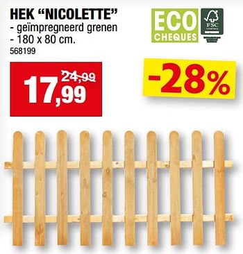 Promoties Hek nicolette - Huismerk - Hubo  - Geldig van 10/05/2023 tot 21/05/2023 bij Hubo