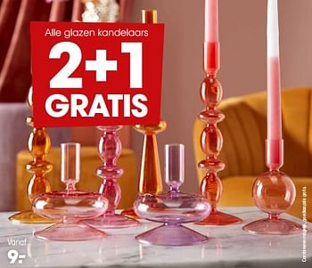 Promoties Glazen kandelaars - Huismerk - Kwantum - Geldig van 15/05/2023 tot 21/05/2023 bij Kwantum