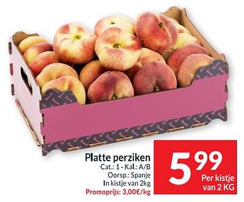 Promoties Platte perziken - Huismerk - Intermarche - Geldig van 16/05/2023 tot 21/05/2023 bij Intermarche