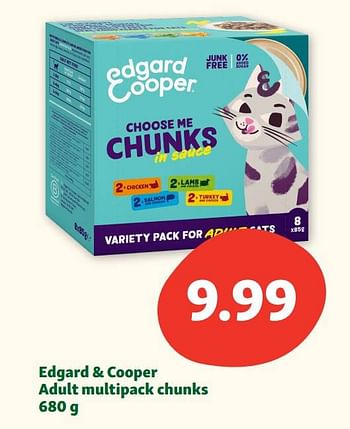 Promoties Edgard + cooper adult multipack chunks - Edgard & Cooper - Geldig van 22/05/2023 tot 27/05/2023 bij Maxi Zoo