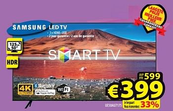 Promoties Samsung led tv ue50au7175 - Samsung - Geldig van 17/05/2023 tot 24/05/2023 bij ElectroStock