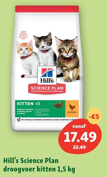 Promoties Hill’s science plan droogvoer kitten - Hill's - Geldig van 22/05/2023 tot 27/05/2023 bij Maxi Zoo