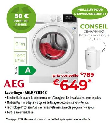 Promotions Aeg lave-linge - aelr73r842 - AEG - Valide de 05/05/2023 à 03/06/2023 chez Exellent