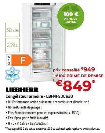 Promotions Liebherr congélateur armoire - lbfnf500620 - Liebherr - Valide de 05/05/2023 à 03/06/2023 chez Exellent