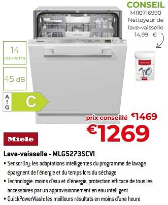 Promotions Miele lave-vaisselle - mlg5273scvi - Miele - Valide de 05/05/2023 à 03/06/2023 chez Exellent