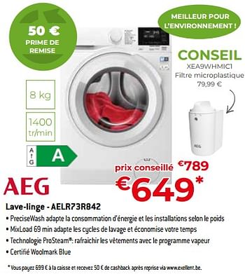 Promotions Aeg lave-linge - aelr73r842 - AEG - Valide de 05/05/2023 à 03/06/2023 chez Exellent