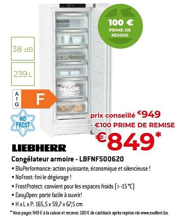 Promotions Liebherr congélateur armoire - lbfnf500620 - Liebherr - Valide de 05/05/2023 à 03/06/2023 chez Exellent