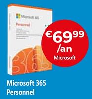 Promotions Microsoft 365 personnel - Microsoft - Valide de 05/05/2023 à 03/06/2023 chez Exellent