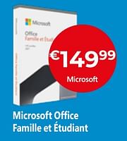 Promotions Microsoft office famille et étudiant - Microsoft - Valide de 05/05/2023 à 03/06/2023 chez Exellent