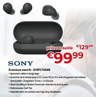 Promotions Sony écouteurs sans fil - scwfc700nb - Sony - Valide de 05/05/2023 à 03/06/2023 chez Exellent