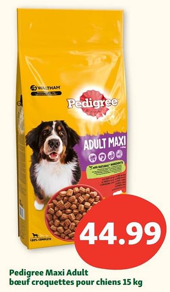 Promotions Pedigree maxi adult boeuf croquettes pour chiens - Pedigree - Valide de 15/05/2023 à 20/05/2023 chez Maxi Zoo