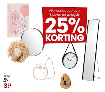Promoties Alle wanddecoratie klokken en spiegels - Huismerk - Kwantum - Geldig van 22/05/2023 tot 18/06/2023 bij Kwantum
