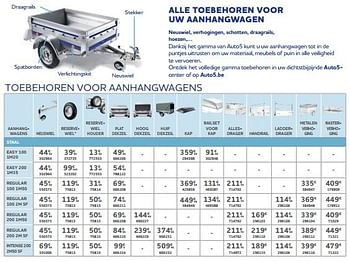 Promotions Toebehoren voor aanhangwagens - Produit maison - Auto 5  - Valide de 11/05/2023 à 31/03/2024 chez Auto 5