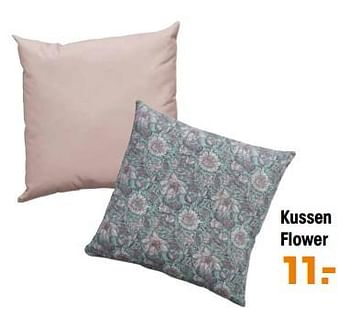 Promoties Kussen flower - Huismerk - Kwantum - Geldig van 22/05/2023 tot 18/06/2023 bij Kwantum
