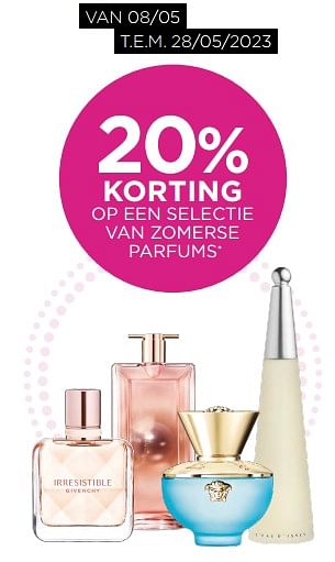 Promotions 20% korting op een selectie van zomerse parfums - Produit Maison - ICI PARIS XL - Valide de 15/05/2023 à 28/05/2023 chez ICI PARIS XL