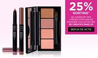 25% korting bij aankoop van 2 producten van de sunshine collectie van be creative make up-BE Creative Make Up