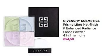 Promotions Givenchy cosmetics prisme libre mat-finish + enhanced radiance loose powder 4 in 1 harmony - Givenchy - Valide de 15/05/2023 à 28/05/2023 chez ICI PARIS XL