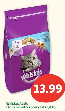Promotions Whiskas adult thon croquettes pour chats - Whiskas - Valide de 30/05/2023 à 03/06/2023 chez Maxi Zoo