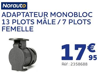 Promoties Adaptateur monobloc 13 plots mâle - 7 plots femelle - Norauto - Geldig van 11/05/2023 tot 31/03/2024 bij Auto 5