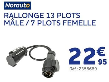Promoties Rallonge 13 plots mâle - 7 plots femelle - Norauto - Geldig van 11/05/2023 tot 31/03/2024 bij Auto 5