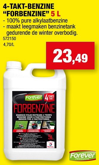 Promotions 4-takt-benzine forbenzine - Forever - Valide de 17/05/2023 à 28/05/2023 chez Hubo