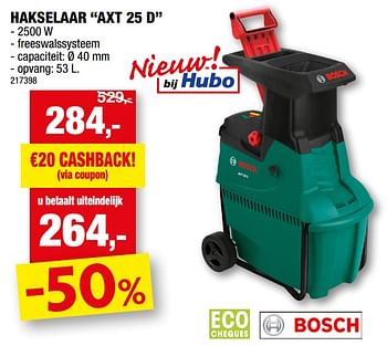 Promoties Bosch hakselaar axt 25 d - Bosch - Geldig van 17/05/2023 tot 28/05/2023 bij Hubo
