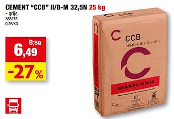 Promoties Cement ccb ii-b-m 32,5n - Huismerk - Hubo  - Geldig van 17/05/2023 tot 28/05/2023 bij Hubo