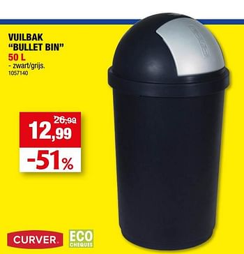 Promoties Vuilbak bullet bin - Curver - Geldig van 17/05/2023 tot 28/05/2023 bij Hubo