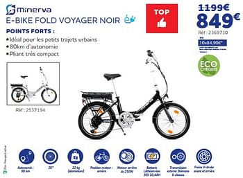 Promoties Minerva e-bike fold voyager noir - Minerva - Geldig van 11/05/2023 tot 31/03/2024 bij Auto 5