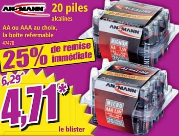 Promotions 20 piles alcalines - Ansmann - Valide de 17/05/2023 à 23/05/2023 chez Norma