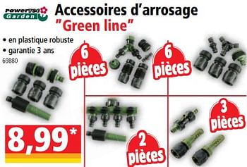 Promotions Accessoires d’arrosage green line - Powertec Garden - Valide de 17/05/2023 à 23/05/2023 chez Norma