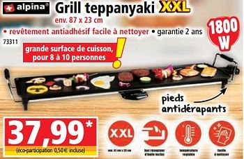 Promotions Alpina grill teppanyaki xxl - Alpina - Valide de 17/05/2023 à 23/05/2023 chez Norma