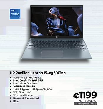 Promoties Hp pavilion laptop 15-eg3013nb - HP - Geldig van 01/05/2023 tot 31/05/2023 bij Compudeals