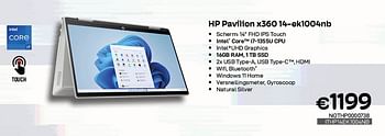 Promoties Hp pavilion x36014-ek1004nb - HP - Geldig van 01/05/2023 tot 31/05/2023 bij Compudeals