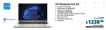 Promoties Hp elitebook 640 g9 intel i5-1235u - HP - Geldig van 01/05/2023 tot 31/05/2023 bij Compudeals