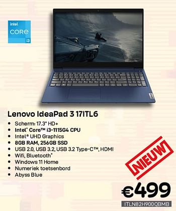 Promoties Lenovo ideapad 317itl6 - Lenovo - Geldig van 01/05/2023 tot 31/05/2023 bij Compudeals