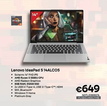 Promoties Lenovo ideapad 514alc05 - Lenovo - Geldig van 01/05/2023 tot 31/05/2023 bij Compudeals