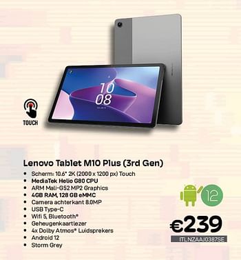 Promoties Lenovo tablet m10 plus 3rd gen - Lenovo - Geldig van 01/05/2023 tot 31/05/2023 bij Compudeals