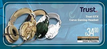 Promoties Trust gtx carus gaming headset - Trust - Geldig van 01/05/2023 tot 31/05/2023 bij Compudeals