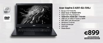 Promotions Acer aspire 3 a317-52-709j - Acer - Valide de 01/05/2023 à 31/05/2023 chez Compudeals